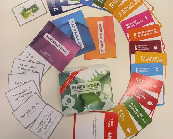 Abbildung SDG-Rad und Kartenspiel