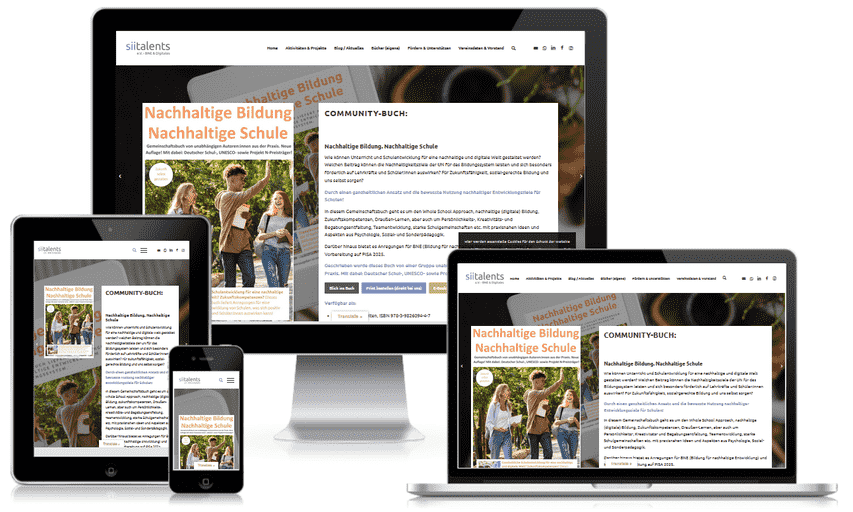 Bildschirmansichten der Website