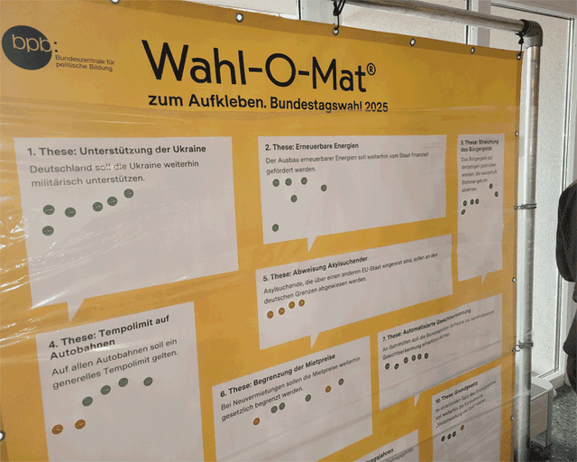Infotafel zum Wahl-O-Mat-vhs-Wedel