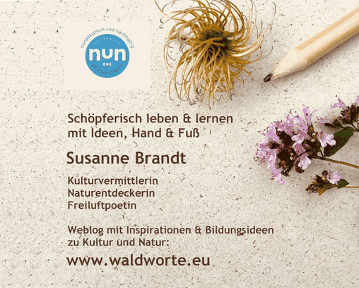 Visitenkarte von waldworte.eu mit Kontaktdaten von Susanne Brandt