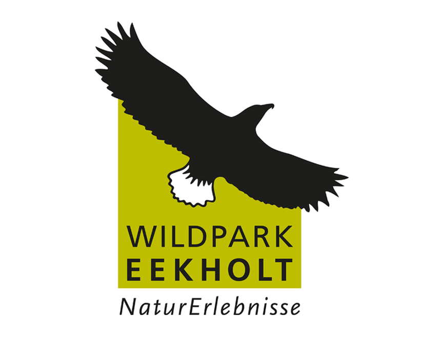 Logo Wildpark Eekholt Natur Erlebnisse mit Abbildung Seeadler