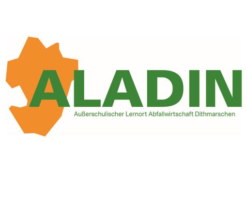 Logo ALADIN Schriftzug mit Konturen des Kreises Dithmarschen